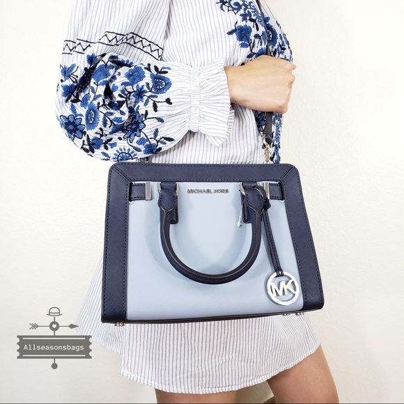 NWT Michael Kors Dillon Small Satchel Pale Blue - Picture 5 of 8